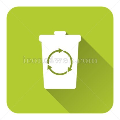 Recycle bin flat icon with long shadow vector – web page icon - Icons for website