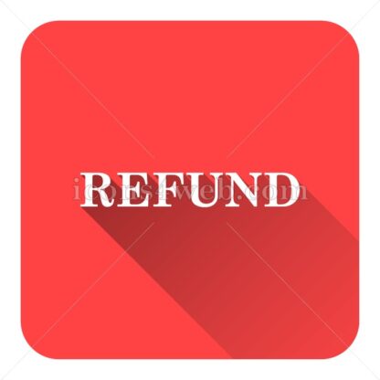 Refund flat icon with long shadow vector – flat button - Icons for website