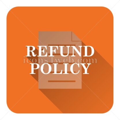 Refund policy flat icon with long shadow vector – flat button - Icons for website