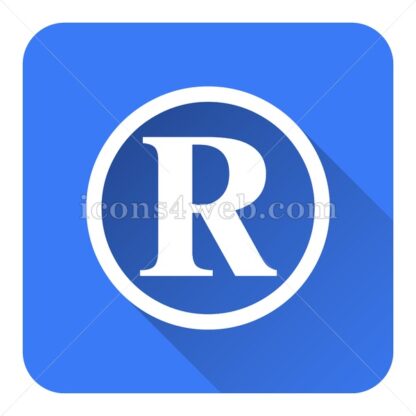 Registered mark flat icon with long shadow vector – web page icon - Icons for website