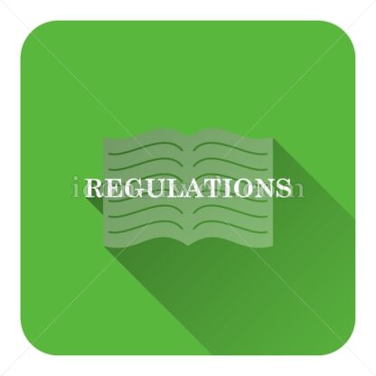 Regulations flat icon with long shadow vector – flat button - Icons for website