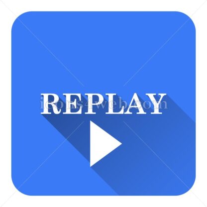 Replay flat icon with long shadow vector – website button - Icons for website