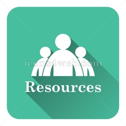 Resources flat icon with long shadow vector – internet icon - Icons for website