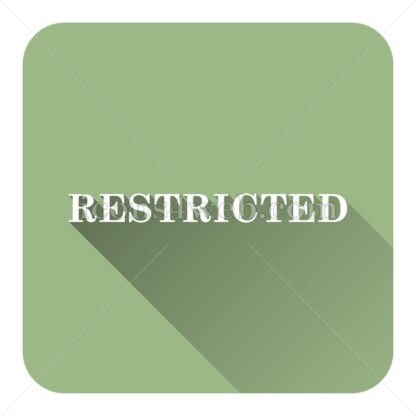 Restricted flat icon with long shadow vector – webpage icon - Icons for website
