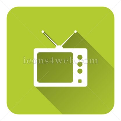 Retro tv flat icon with long shadow vector – graphic design icon - Icons for website