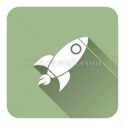 Rocket flat icon with long shadow vector – graphic design icon - Icons for website