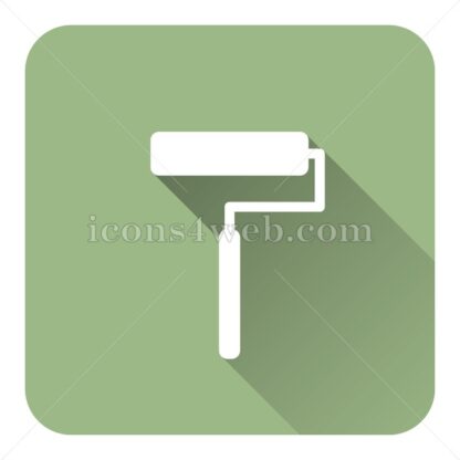 Roller flat icon with long shadow vector – web button - Icons for website