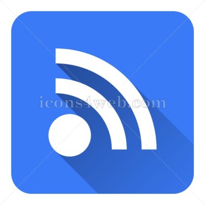 Rss sign flat icon with long shadow vector – icon for website - Icons for website