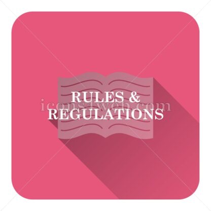 Rules and regulations flat icon with long shadow vector – flat button - Icons for website