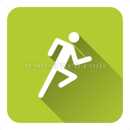 Running man flat icon with long shadow vector – graphic design icon - Icons for website