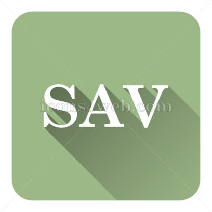 SAV flat icon with long shadow vector – internet icon - Icons for website