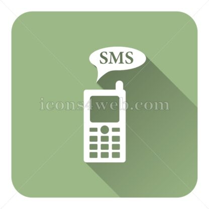 SMS flat icon with long shadow vector – web button - Icons for website