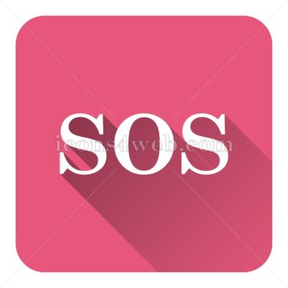 SOS flat icon with long shadow vector – web button - Icons for website