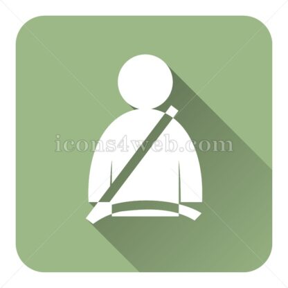 Safety belt flat icon with long shadow vector – icon for website - Icons for website