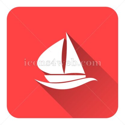 Sailboat flat icon with long shadow vector – royalty free icon - Icons for website