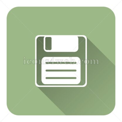 Save flat icon with long shadow vector – webpage icon - Icons for website