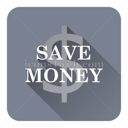 Save money flat icon with long shadow vector – royalty free icon - Icons for website