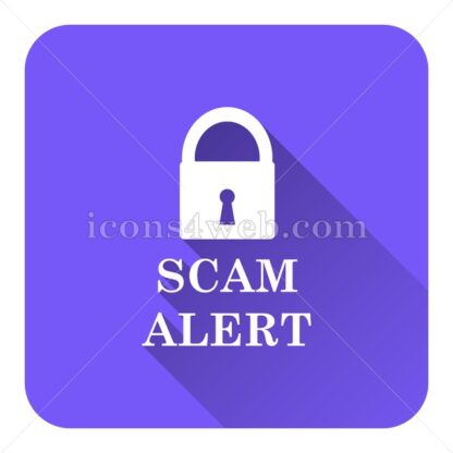 Scam Alert flat icon with long shadow vector – flat button - Icons for website