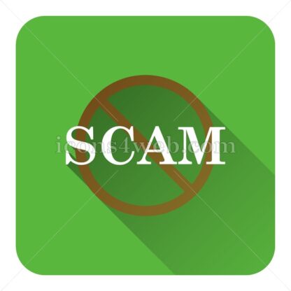 Scam Forbidden flat icon with long shadow vector – flat button - Icons for website
