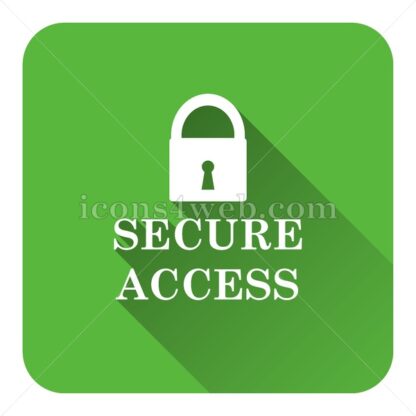 Secure access flat icon with long shadow vector – internet icon - Icons for website