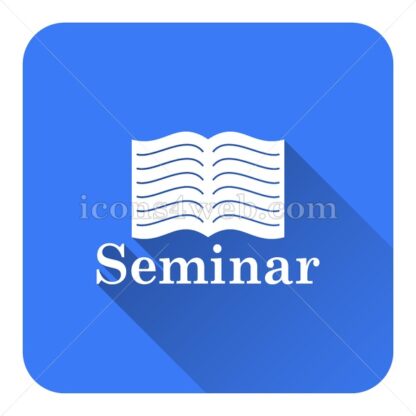 Seminar flat icon with long shadow vector – icon stock - Icons for website