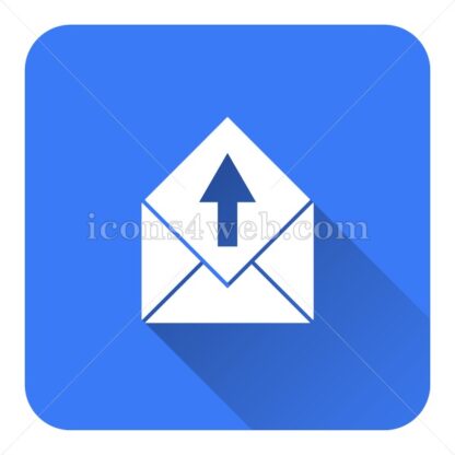 Send e-mail flat icon with long shadow vector – web page icon - Icons for website