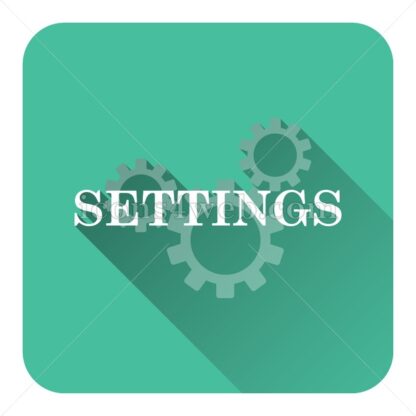 Settings flat icon with long shadow vector – icons for website - Icons for website