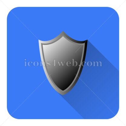 Shield flat icon with long shadow vector – button icon - Icons for website