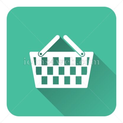 Shopping basket flat icon with long shadow vector – icons for website - Icons for website