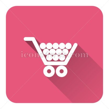 Shopping cart flat icon with long shadow vector – icons for website - Icons for website