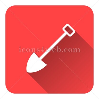 Shovel flat icon with long shadow vector – internet icon - Icons for website