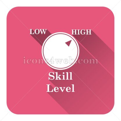 Skill level flat icon with long shadow vector – icon website - Icons for website