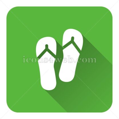 Slippers flat icon with long shadow vector – graphic design icon - Icons for website