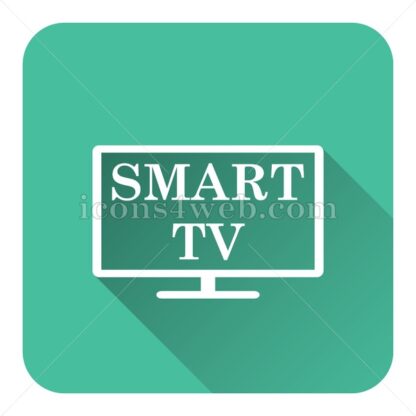 Smart tv flat icon with long shadow vector – website button - Icons for website