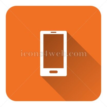 Smartphone flat icon with long shadow vector – flat button - Icons for website