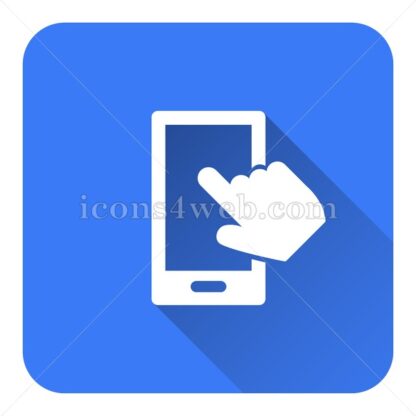 Smartphone with hand flat icon with long shadow vector – icon website - Icons for website
