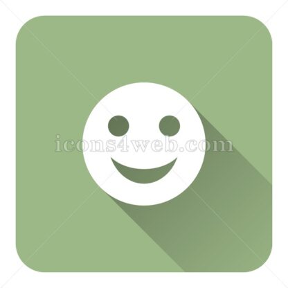Smiley flat icon with long shadow vector – web button - Icons for website