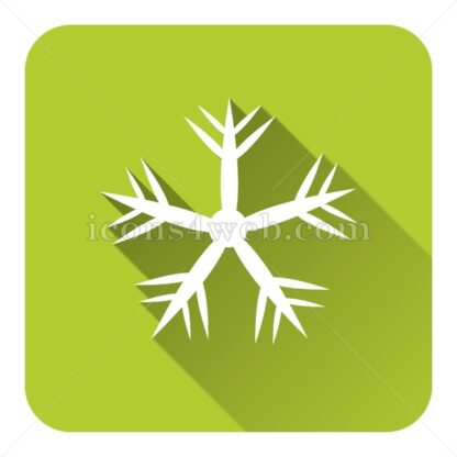 Snowflake flat icon with long shadow vector – stock icon - Icons for website