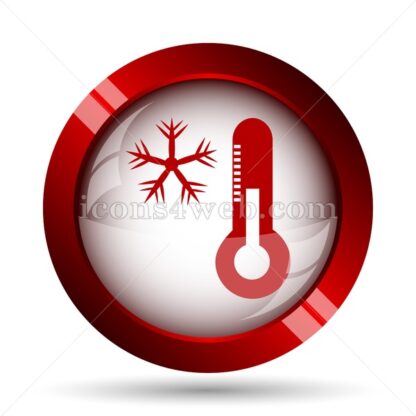 Snowflake with thermometer website icon. High quality web button. - Icons for website