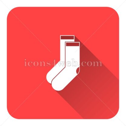 Socks flat icon with long shadow vector – button for website - Icons for website