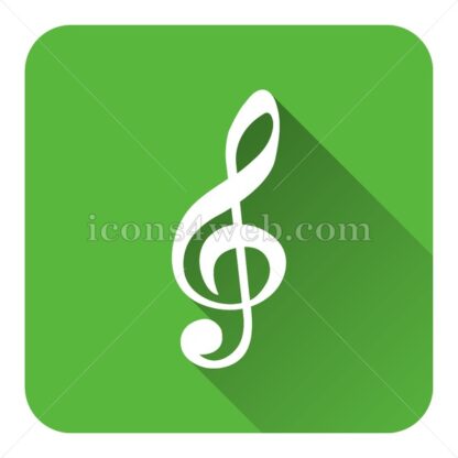 Sol key music symbol flat icon with long shadow vector – stock icon - Icons for website