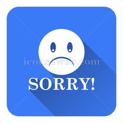 Sorry flat icon with long shadow vector – stock icon - Icons for website