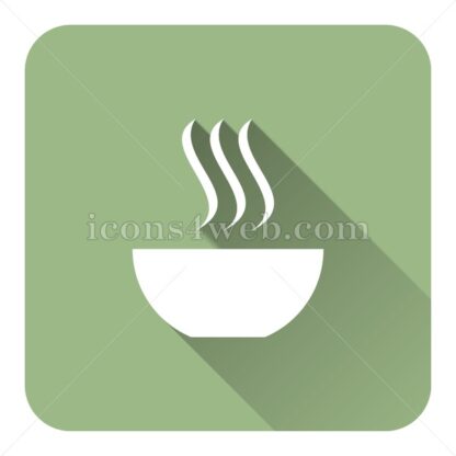 Soup flat icon with long shadow vector – graphic design icon - Icons for website