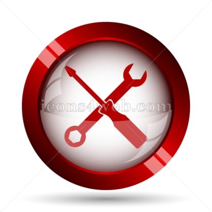 Spanner and screwdriver website icon. High quality web button. - Icons for website