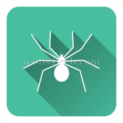 Spider flat icon with long shadow vector – icon for website - Icons for website