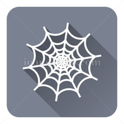 Spider web flat icon with long shadow vector – icon for website - Icons for website