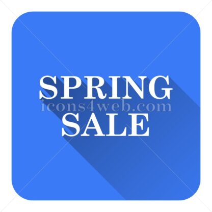 Spring sale flat icon with long shadow vector – web page icon - Icons for website