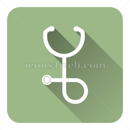 Stethoscope flat icon with long shadow vector – royalty free icon - Icons for website