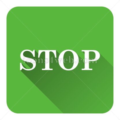 Stop flat icon with long shadow vector – web page icon - Icons for website