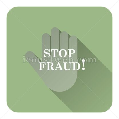 Stop fraud flat icon with long shadow vector – flat button - Icons for website